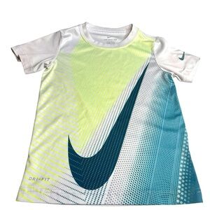 Nike Toddler Dri-Fit Short Sleeve Shirt Size 5-8 Years Navy Logo